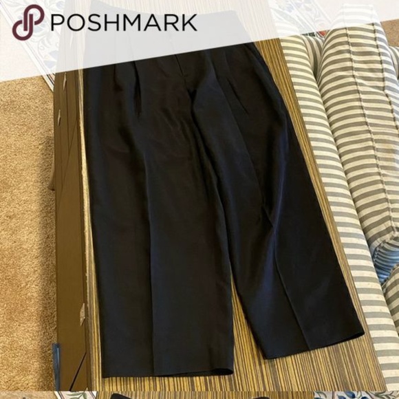 Club Monaco Wide Leg Linen High Waisted Trousers - Picture 3 of 4